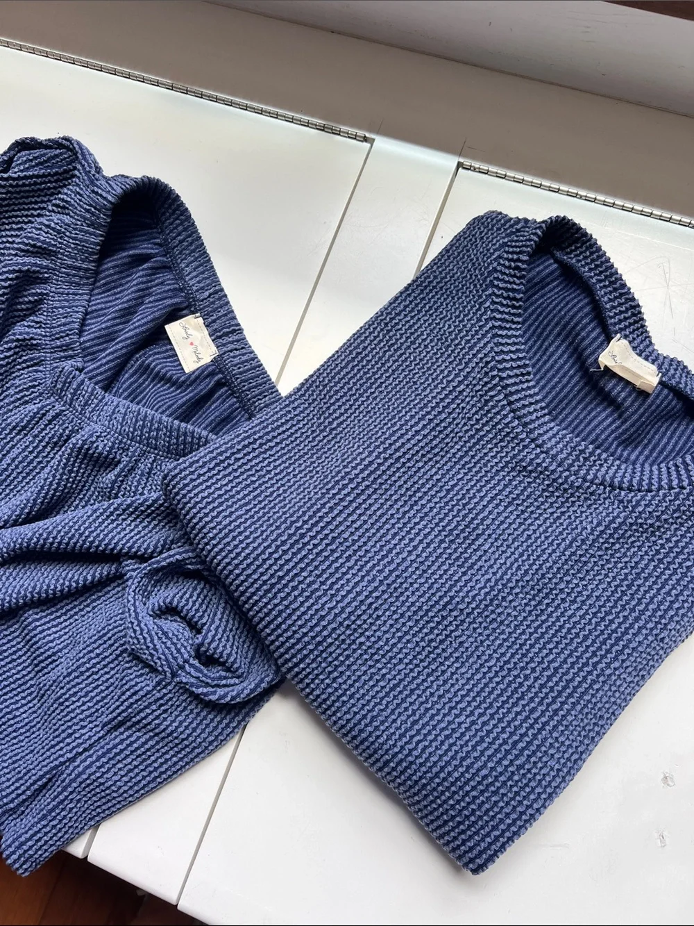 Lovely Melody Light Blue Textured Short Sleeve Lounge Set
